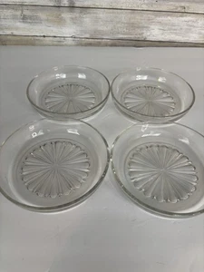 "Lote de 4 cuencos de baratija de vidrio transparente pequeños vintage rimas de 5,5"" Francia" - Imagen 1 de 6