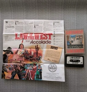 Juego de casete Law of the West Commodore 64 (C64) con póster insertado - Imagen 1 de 1