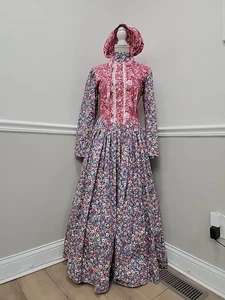 ¿De colección? Disfraz Hecho en Casa Vestido Colonial Con Gorro/Vestido Pionero Pradera - Imagen 1 de 12