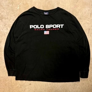 VTG 90s Polo Sport Spellout Graphic Long Sleeve T Shirt Sportswear Large - Picture 1 of 3