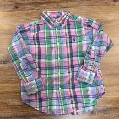 Ralph Lauren Plaid Button Down Shirt Long Sleeve Colorful Kids Size 4/4T - Image 1 of 4