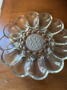 PRINCESS HOUSE Fantasia Clear Crystal Deviled Egg Server Platter 10"  ~ EUC! - Picture 1 of 3