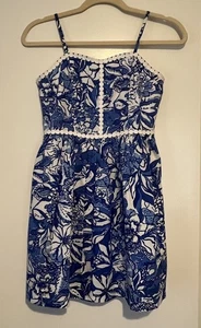 Lilly Pulitzer Girls Mini Haylan Fit & Flare Blue Dress Size 12 - Picture 1 of 8