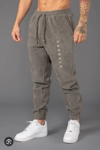 Youngla Aspen Jogger Sweatpants XXL Gray Corduroy Drawstring Active Gym Mens - Picture 1 of 11