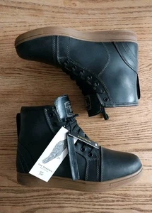 NWOB Indie Ridge The Crow Waterproof Black Leather Motorcycle Boots Womens Sz 10 - Picture 1 of 7