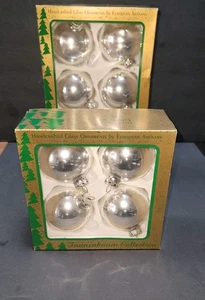 Vintage Silver Mercury Glass Balls 4" Ornaments  8 Pieces - Bild 1 von 3