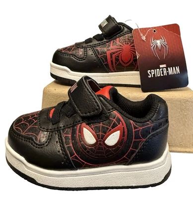 Nwt Marvel Spider-Man Low Top Sneakers Kids Toddlers Shoes Black Red Size 6C - Image 1 of 4