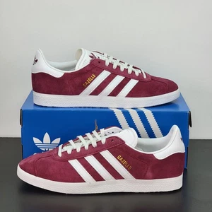 Chaussures Adidas Gazelle homme pointure 9,5 bordeaux blanc baskets athlétiques décontractées - Photo 1/8