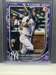 Bowman Cody Bellinger 2025 patrón púrpura borde/199 Ney York Yankees #52 - Imagen 1 de 3