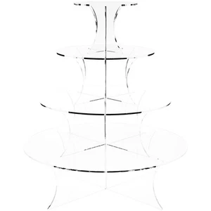 Plymor Clear Acrylic Graduated 4-Tiered Round Display Riser, 27.5" H x 24" W - Picture 1 of 1