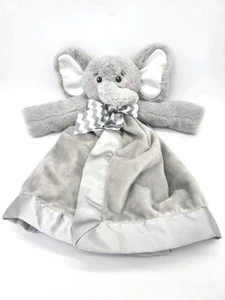 Bearington Baby Elephant Lovey LIL SPOUT Snuggler Gray Security Blanket Satin - Picture 1 of 9