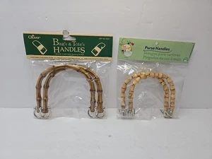 New Clover Bag Boutique Tote Purse Handles Bamboo 2YK Crafts Sewing - Lot of 2 - Picture 1 of 10