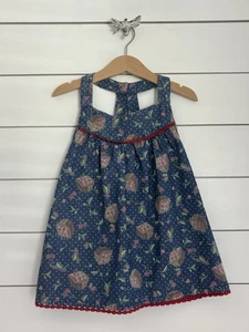 MATILDA JANE Sz 6 Getaway Tunic Top Camp MJC Chambray Denim Floral Cherries - Picture 1 of 7
