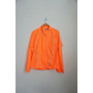Athleta Front Runner Reflective Neon Orange Jacket Gorpcore hiking size M - Picture 1 of 10