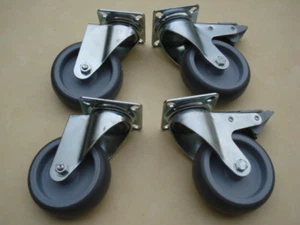 Lot de 4 roulettes diametre 100mm à platine (2 à frein) - Imagen 1 de 1