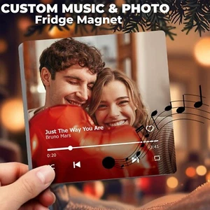 Custom Music Fridge Magnet Can Play Song, Personalized Photo Refrigerator Magnet - Picture 1 of 7