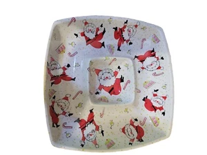 Ullman Servizio Natalizio Vassoio Retrò MCM Babbo Natale Modello Patatine Dip Verdure Vintage - Foto 1 di 6