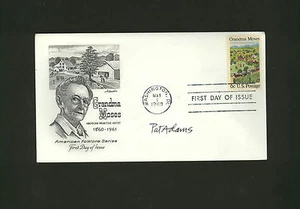 PAT ADAMS * envelope SIGNED by Vermont artist * 1969 FDC Grandma Moses autograph - Picture 1 of 1