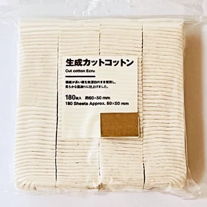 MUJI Unbleached Cut Organic Cotton 180 Sheets Daily Facial Cotton Made in Japan - Picture 1 of 10