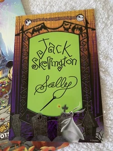 Disney Autographed MNSSHP Halloween Card Jack Sally - Picture 1 of 1
