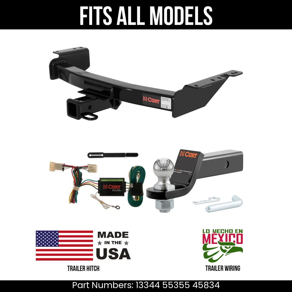 For 97-04 Oldsmobile Silhouette Trailer Hitch 4 Pin Wire 178" Ball Fits All Curt - Image 1 of 1