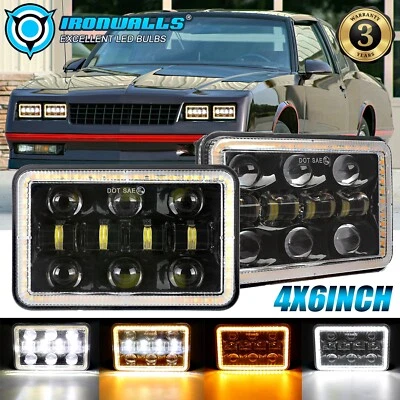 Faros LED DRL de haz alto/bajo DRL de 4x6" para Toyota Land Cruiser 1988 1989 1990 2 un. Foto 1 de 4