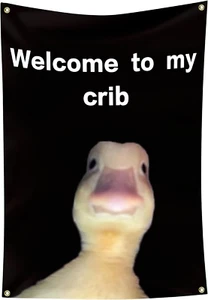 Welcome to My Crib Flag 2X3 Feet Funny Flags for Room Durable Man Cave Wall Flag - Picture 1 of 7