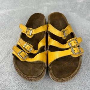 Birkenstock Florida Yellow Leather Women’s Size 37 EU Normal/Regular - Foto 1 di 12