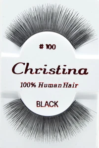 Christina #100 6,12 pares de pestañas postizas 100 % cabello humano - Imagen 1 de 1
