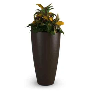 Modesto 32 in. Round Espresso Polyethylene Planter - Picture 1 of 8
