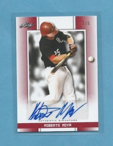 Roberto Moya 2019 Leaf Perfect Game National Showcase Red Auto 1/5 #BA-RM2 - Picture 1 of 2