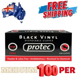 Hi Lift Black Disposable Gloves Powder Free Vinly MEDIUM 100 Per Tattoo - Picture 1 of 1