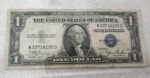 1935-C -$1 Silver Certificate Dollar Bill- Blue Seal - Picture 1 of 2