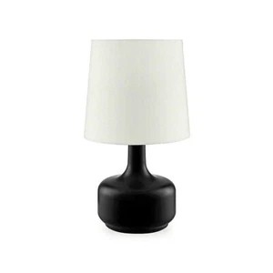 Midcentury style powder black finish Metal 3- way Touch On Table Lamp 17.25in H - Picture 1 of 1