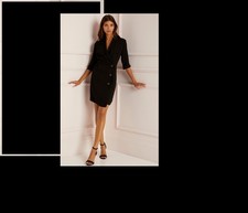 lipsy horn button wrap dress