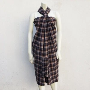 Marc Jacobs Women's Collection Plaid Y2K 2003 Runway Halter Dress Brown Size 4 - Picture 1 of 12