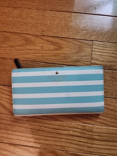 Portafoglio donna Kate Spade Fairmount pizzo verde a righe bifold 