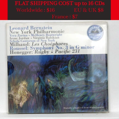 LEONARD BERNSTEIN ⸺ MILHAUD Les Choéphores ROUSSEL Symphony no.3 ⸺ CBS CD NM - Image 1 of 2