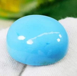 Pietra preziosa naturale 54,60 ct Arizona turchese blu cabochon taglio ovale sfusa - Foto 1 di 7