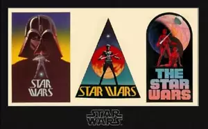 Star Wars Trilogie Vintage Poster Stil Kunstwerk Zusammenstellung Vader Giclée auf Papier - Bild 1 von 1