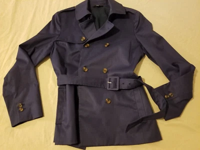 Chaqueta gabardina para mujer Brooks Brothers 8 azul marino algodón Foto 1 de 4