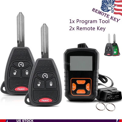 2 For 2007 2008 2009 2010 2011 2012 2013- 2017 Jeep Wrangler Key Fob Program Kit - Image 1 of 4