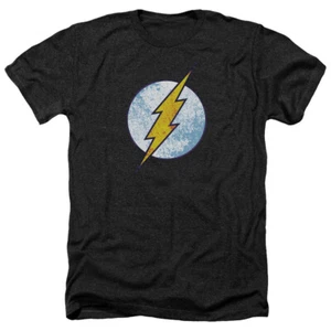 THE FLASH FLASH NEON DISTRESS LOGO Licensed Adult Men's Heather Tee Shirt SM-3XL - Picture 1 of 2
