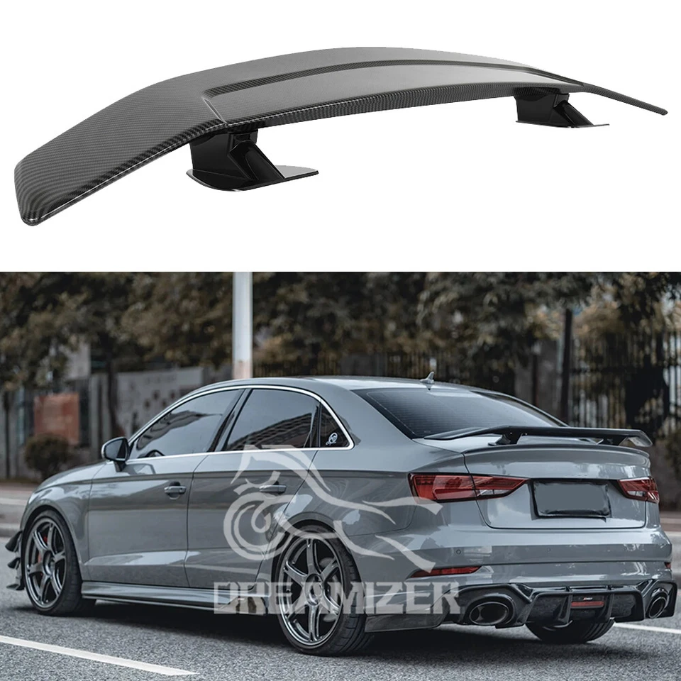 47" For Audi A3 S3 RS3 A4 S4 A5 A6 Carbon Car Rear Trunk Spoiler GT Sport Wing - Image 1 of 4