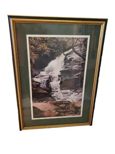 Estatoah Falls matted and framed print by Elizabeth Jones - Picture 1 of 5