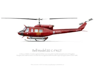 Bell 212 C-FKGT Kestrel - A3+ Profile Print - Bild 1 von 4