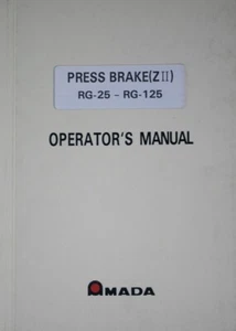 Amada ZII RG-25 & RG-125, Press Brake, Install Operations Maintenance Manual - Picture 1 of 4