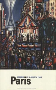 July 14th in Paris (Bastille Day) Marcel Gromaire 1964 Lithograph Print 38.5x24 - Picture 1 of 5