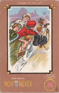 Illustrated PC Swastika Good Luck 1912 New Year "Now or Never" Leap Year Series - Picture 1 of 2