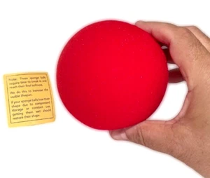 4" JUMBO BRIGHT RED PRO SPONGE BALL Gosh Magic Trick Prop Foam Big Soft Goshman - Picture 1 of 13